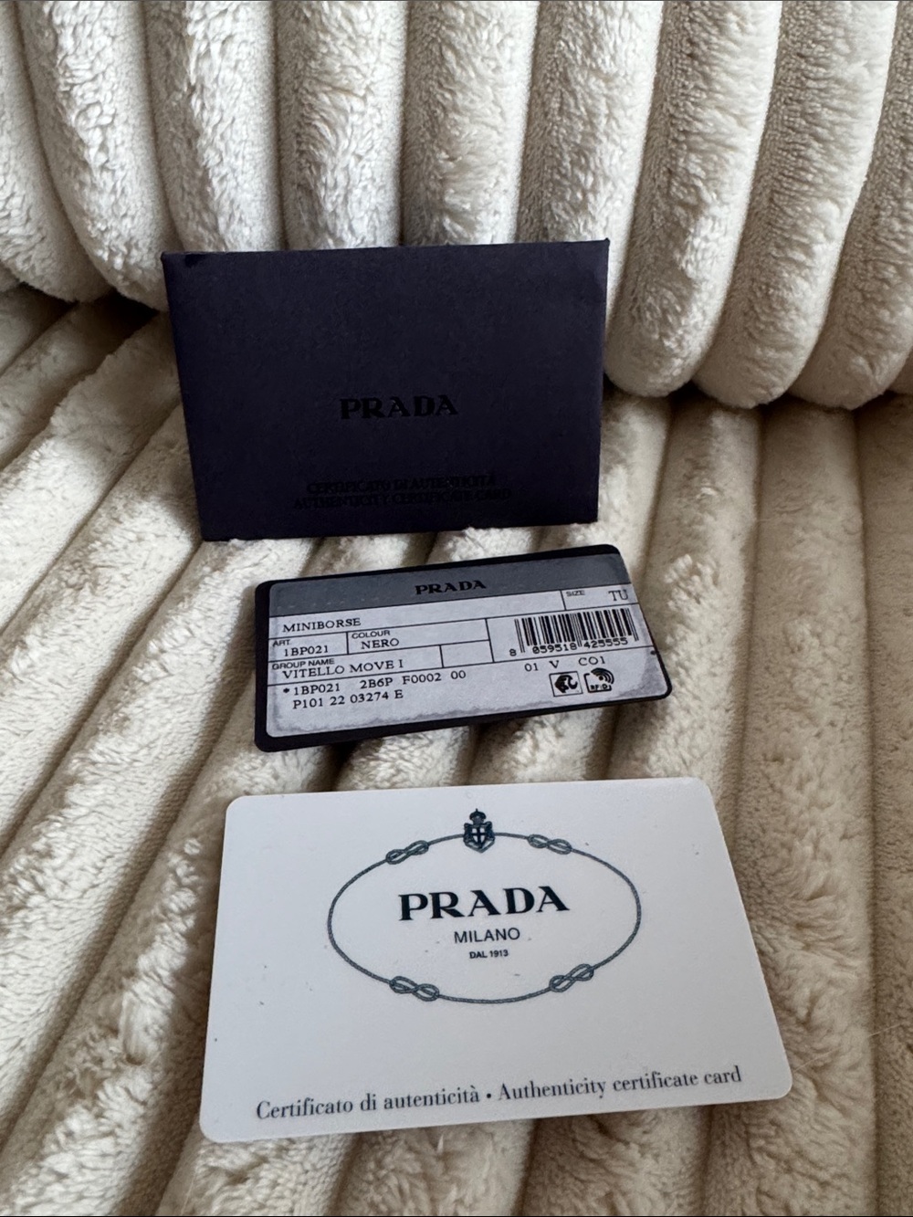 Prada Womens Miniborse Black Vitello Move Small Leather Crossbody 1BP021 - Picture 8 of 8